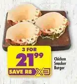 Shoprite Chicken snacker burger offer