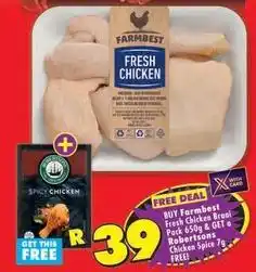 Shoprite Robertsons - fresh chicken braai pack & chicken spice offer