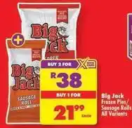 Shoprite Big jack - frozen pies/sausage rolls offer