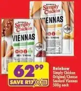 Shoprite Rainbow - original/cheese smoked viennas offer