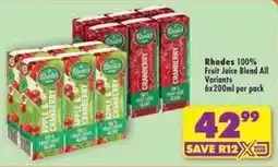 Shoprite Rhodes - 100% fruit juice blend offer