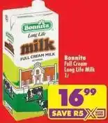 Shoprite Bonnita - full cream long life milk offer