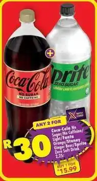 Shoprite Coca cola - coca-cola no sugar/no caffeine, ginger beer/sprite zero sugar offer
