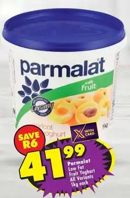 Shoprite Parmalat - low fat fruit yoghurt offer