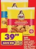 Shoprite Frozen - crumbed chicken nuggets/pops/burgers/strips offer