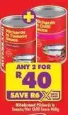 Shoprite Ritebrand - pilchards in tomato/hot chilli sauce offer