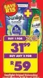 Shoprite Sunlight - original dishwashing liquid/platinum refill offer