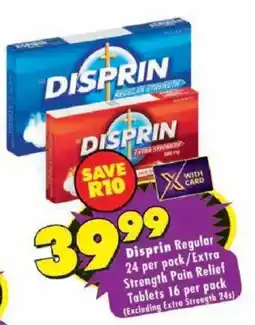 Shoprite Disprin Regular/Extra Strength Pain Relief Tablets offer