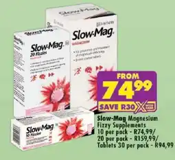 Shoprite Slow-Mag Magnesium Fizzy Supplements offer