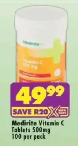 Shoprite Medirite Vitamin C Tablets 500mg offer