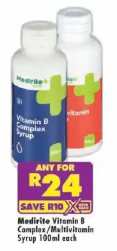 Shoprite Medirite Vitamin B Complex/Multivitamin Syrup offer