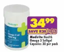 Shoprite Medirite Health Omega 3 Softgel offer