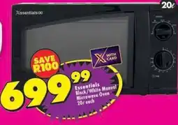 Shoprite Essentials Black/White Manual Microwave Oven offer