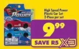 Shoprite High Speed Power Plastic Car Set offer