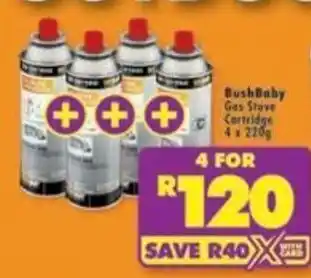 Shoprite BushBaby Gas Stove Cartridge offer