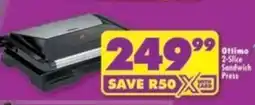 Shoprite Ottimo 2-Slice Sandwich Press offer