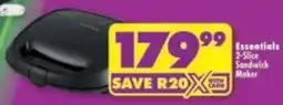 Shoprite Essential 2-Slice Sandwich Maker offer