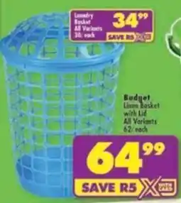 Shoprite Budget Linen Basket with Lid offer