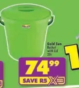 Shoprite Gold Sun Bucket with Lid offer
