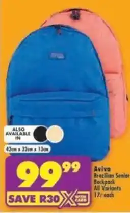 Shoprite Aviva Brazilian Senior Backpack offer