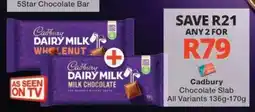 Checkers CADBURY CHOCOLATE SLAB offer