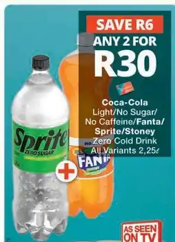 Checkers Coca-Cola Light/No Sugar/No Caffeine/Fanta/Sprite/Stoney offer