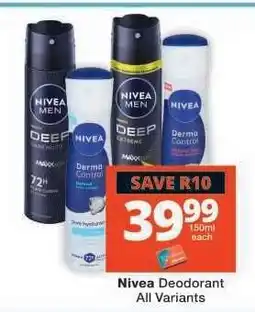 Checkers Nivea Deodorant offer