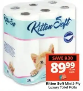 Kitten Soft Mini 2-Ply Luxury Toilet Rolls