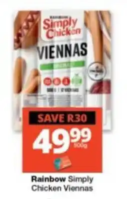 Checkers Rainbow Simply Chicken Viennas offer