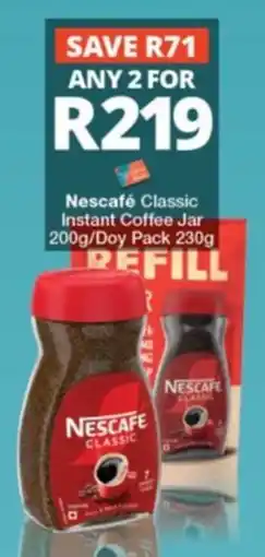 Checkers Nescafe Classic Instant Coffee Jar offer