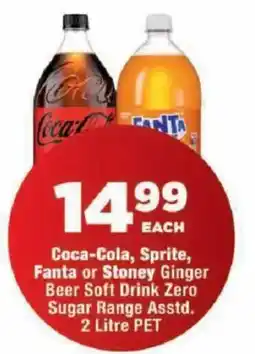 OK MiniMark Coca-Cola, Sprite, Fanta or Stoney Ginger Beer Soft Drink Zero Sugar Range Asstd. offer