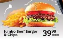 Oxford Freshmarket Jumbo Beef Burger & Chips offer