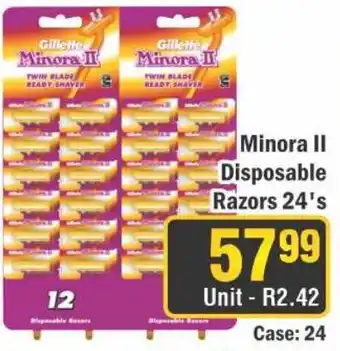 J&E Cash and Carry Gillette Minora II Disposable Razors offer