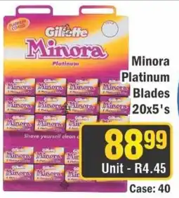 J&E Cash and Carry Gillette Minora Platinum Blades offer