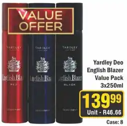 J&E Cash and Carry Yardley Deo English Blazer Value Pack offer