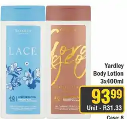 J&E Cash and Carry Yardley Body Lotion offer
