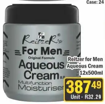 J&E Cash and Carry Reitzer's For Men Aqueous Cream offer