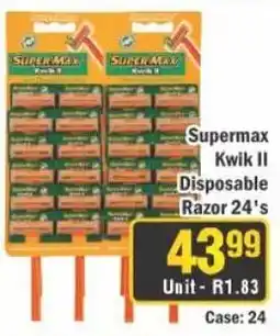 J&E Cash and Carry Supermax Kwik II Disposable Razor 24's offer