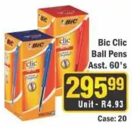 J&E Cash and Carry Bic Clic Ball Pens Assorted offer