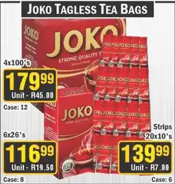 J&E Cash and Carry JOKO Tagless Tea Bags offer