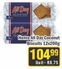 J&E Cash and Carry Henro All Day Coconut Biscuits offer