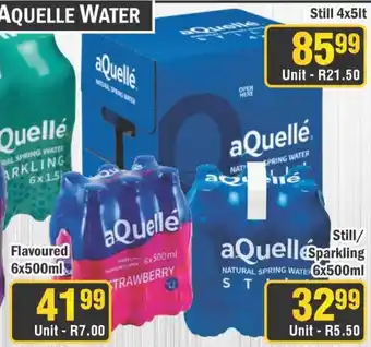 J&E Cash and Carry aQuellé Natural Spring Water offer