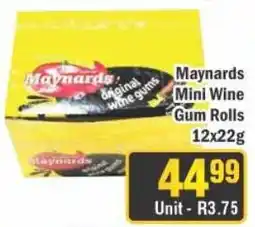 J&E Cash and Carry Maynards Mini Wine Gum Rolls offer