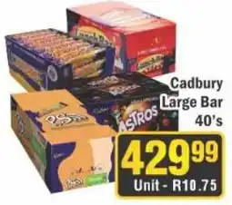 J&E Cash and Carry Cadbury Large Bar 40's offer