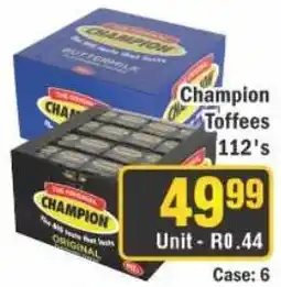 J&E Cash and Carry Champion Toffees offer