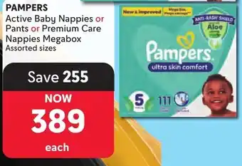 Makro Pampers Active Baby Nappies or Pants or Premium Care Nappies Megabox Assorted offer