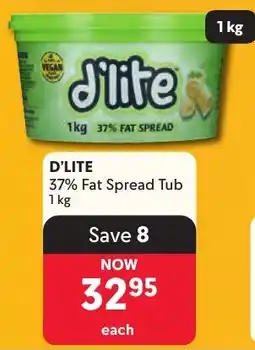 Makro D'LITE 37% Fat Spread Tub offer