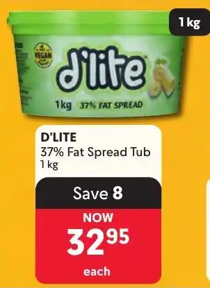 Makro D'LITE 37% Fat Spread Tub offer