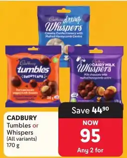 Makro CADBURY Tumbles or Whispers offer