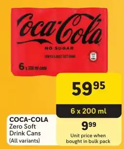 Makro Coca-Cola Zero Soft Drink Cans offer